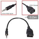 1Pc 3.5mm male audio AUX jack to USB 2.0 type a female converter adapter cabl BX