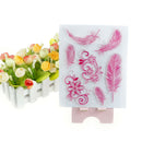 Beautiful Colorful Feather Shape Rubber Stamp Scrapbooking Photo Album Decor-OZ