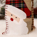 Christmas Lattice Champagne Wine Bottle Cover Drawstring Pocket (Santa) A