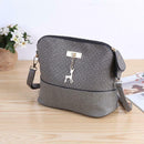 Women Fashion Crossbody Bag PU Plaid Deer Pendant Shoulder Bag(Grey)