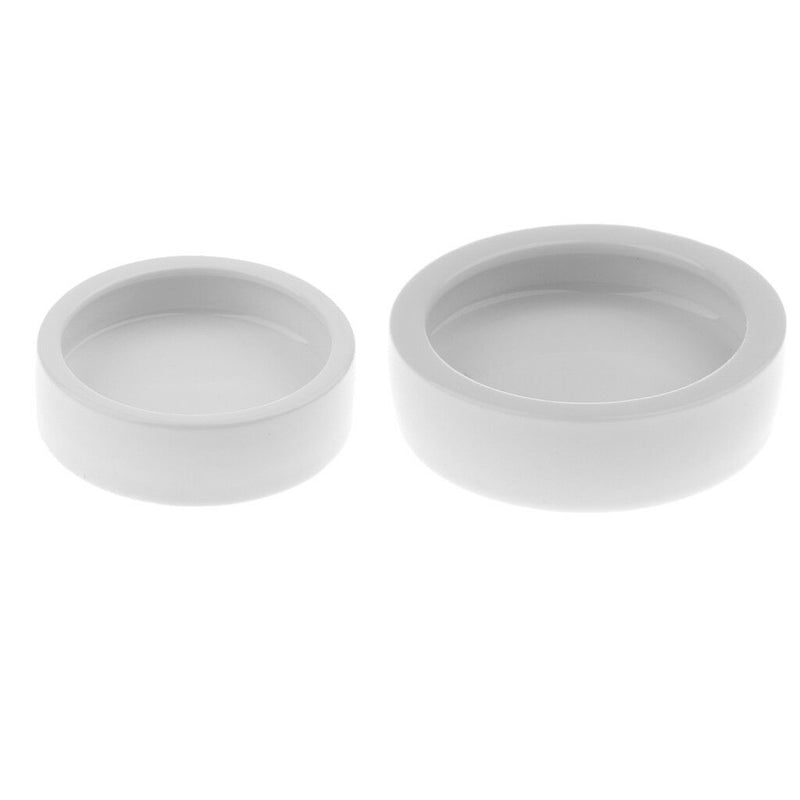 2x Ceramic Round Bowls Food Dish Container For Reptiles Amphibians Lizard