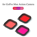3pcs Lens Filter Red Pink Purple Waterproof Case for Gopro Hero 5 6 7 Black