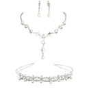 Necklace Dangle Earring Headband Tiara Jewelry Bridal Wedding Crystal Rhine R4Q9