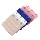 5 Pcs Lady 3 Rows Bra Back Bank Extenders Buckle Hook Khaki Dark Blue Pink