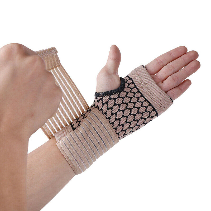 Professional elastic sports carpal tunnel tennis wrist bandage brace supportS Gn