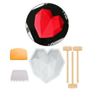 Silicone Cake Mold Diamond Heart Fondant Chocolate Candy DIY Baking 6Pcs