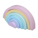 Colorful Wood Rainbow Building Blocks Toys Creative Assembling Blocks Circl F6R1
