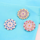 3pcs DIY Full Drill Diamond Brooches Flower Rhinestone Jacket Lapel Pins