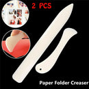 2PCS Imitation Bone Leather Scoring Folder Paper Creaser Scrapbook Sewing Tools