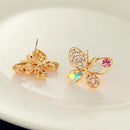 Ladies Chic Lovely Crystal Rhinestone Hollow Butterfly Ear Stud Earrings Gift JR