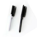 Portable Travel Folding Hair Brush With Mirror Compact Pocket Size Comb-Whi