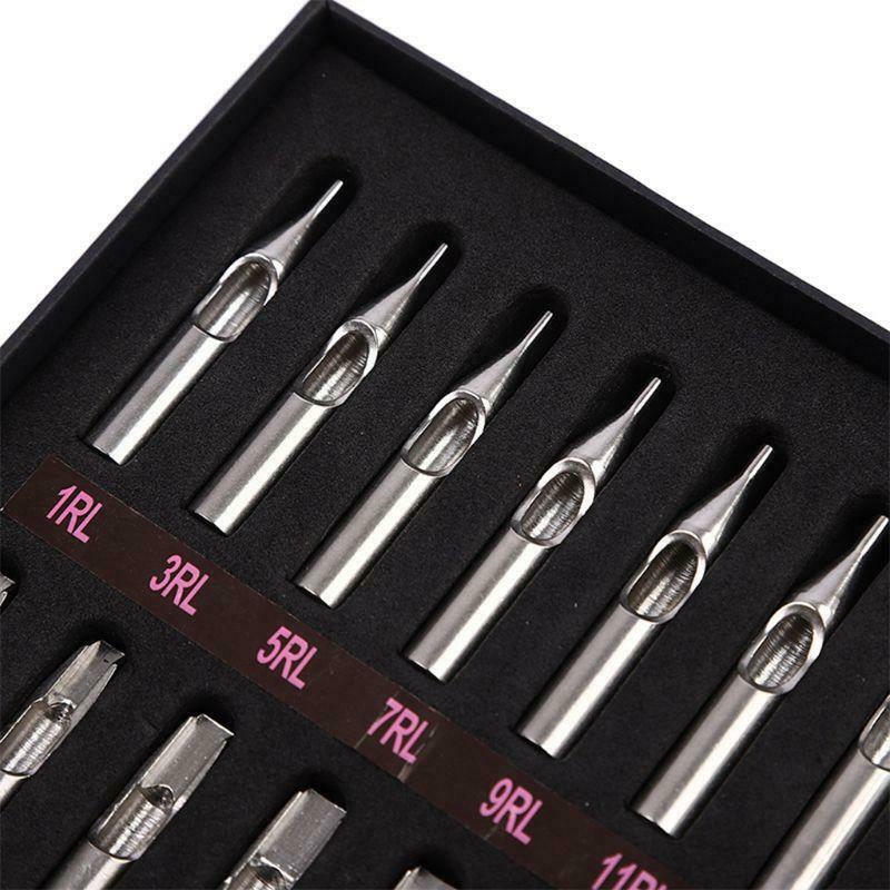 High Quality 22PCS 304 Stainless Steel Tattoo Tips Kit Tattoo Nozzle Tips Mix
