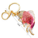 Women Lady Handbag Pendant Charming Rhinestone Fish Carp Metal Keychain Keyring