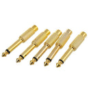 Fasdga 5pcs 6.35mm 1/4inch Male Mono Plug To RCA Female Jack Audio Adapter  A5O1