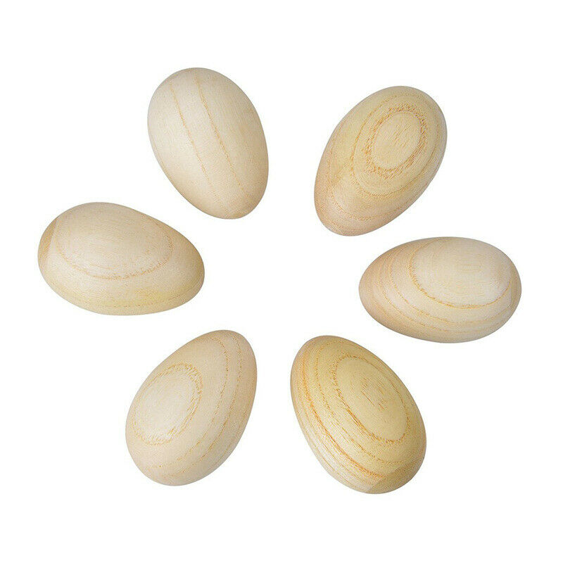 Set of 6 pcs Wooden Percussion Musical Egg Maracas Egg Shakers Musical Inst Q6L9