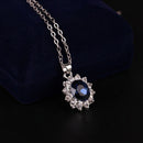 Fashion Blue Crystal Wedding Snowflake Necklace Earrings Jewelry Sets Gift â„–[