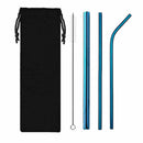 Blue Stainless Steel Food Grade 304 Stainless Steel Metal Straw