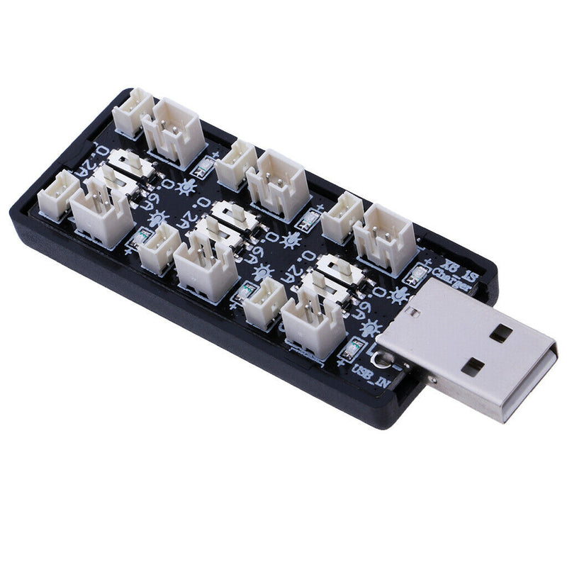 1S LiPo Battery USB Charger Board Adapter 500mA 6CH USB 5V/2A for RC Battery