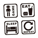 Game Room wall Stickers Decals Home Wall Decoration GAME EAT SLEEP REPEAT