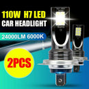 H7 200W Car LED Headlights Fog Bulbs 2PCS CREE Kit 6000k HID Canbus Error Free