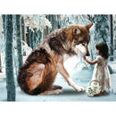 Girl and Wolf Full Drill Diamond Painting Home Decor DIY Mosaic Picture