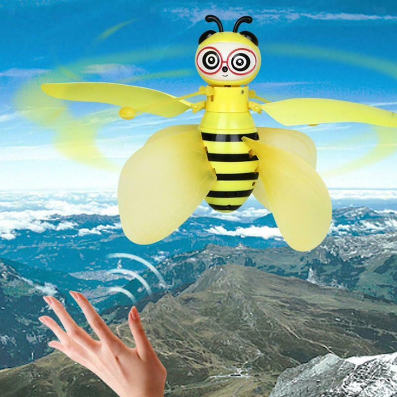 Yellow Flying Bee Aircraft Mini Kids Flying Toys Obstacle Avoidance Indoor Games