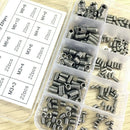 220 PCS Head Socket Hex Grub Screw Assortment Cup Point Set Stainless Steel C4D1