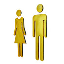 Pair of Female&Man WC Toilet Wall Door Signs Poster Stickers Adhesive Golden