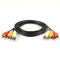 Three RCA Male to Male Plug Audio Video AV Cable Cord Black 1.5M O1J2
