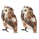 2Pcs Realistic Plush Owl Decor, Kids Educational Toys, 7-inch, Brown