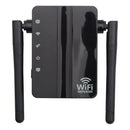 Wireless WiFi Repeater 300Mbps Dual Antenna WiFi Range Extender (US Black)
