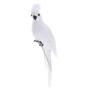 2x Red & White Parrot Statue Ornament Tree Standing Animals Sculpture Decor