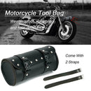Black Motorcycle Saddlebags PU Leather Front Fork Tail Tool For Chopper Bag F0Y8
