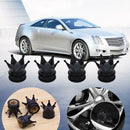 4pcs Universal Crown Style Car Tire Air Valve Stem Caps Dust Covers (Black)