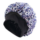 Women Floral Night Sleep Cap Hair Bonnet Hat Head Cover Turban Wrap Navy