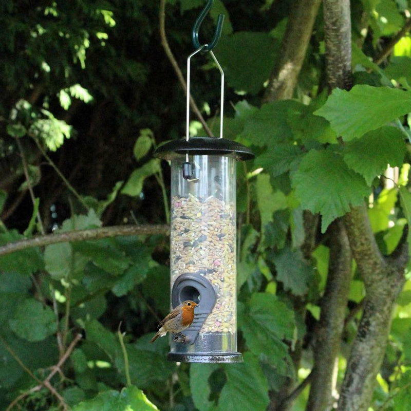 Garden Container Feeder Wild Feeding Hanger Outdoor Bird Seed Hanging Black