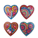 4pcs DIY Full Drill Special Shaped Heart Diamond Painting Fridge Magnet