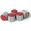 5 x Volume Control Rotary Knobs Red for 6mm Dia. Knurled Shaft Potentiometer