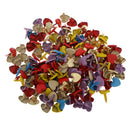 200x Colorful Metal 9mm Heart Head Split Pin Mini Brad Scrapbook Decoration