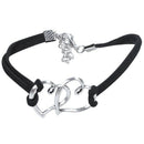5X(Handmand Love Heart Charm Jewelry woven Cord Bracelet F5K1)