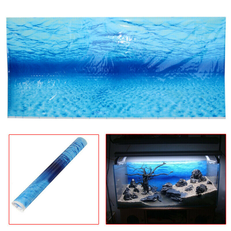 Fish Tank Background Poster Blue Sea Ocean Picture Wall Decoration Accessories