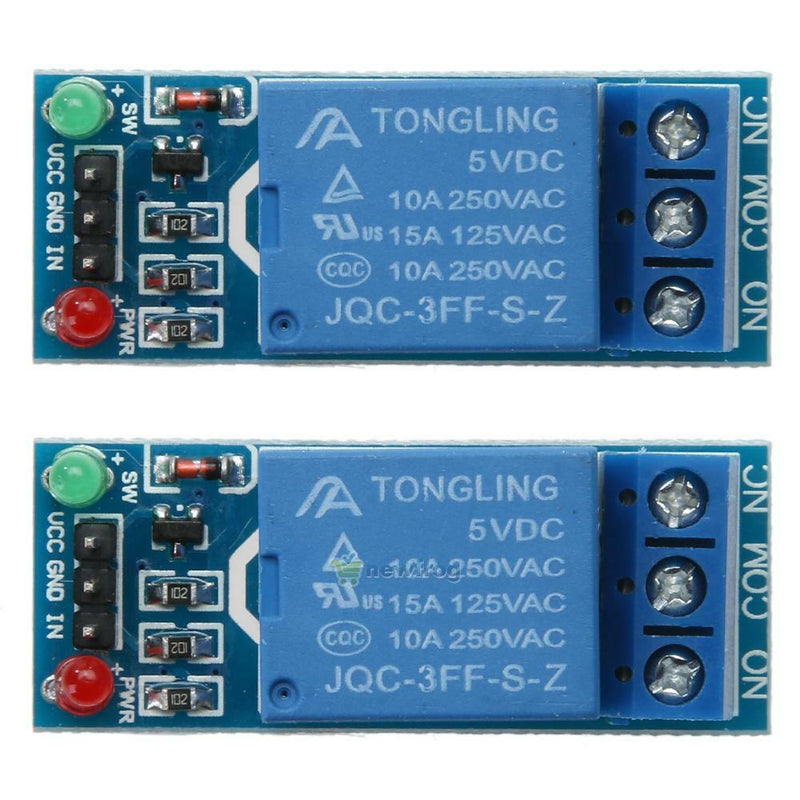 2pcs 1 Channel DC 5V Relay Board Switch Module For Arduino Raspberry Pi ARM AVR