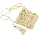 Women Messenger Bags Hollow Out Woven Single Shoulder Crossbody Tassel Beac