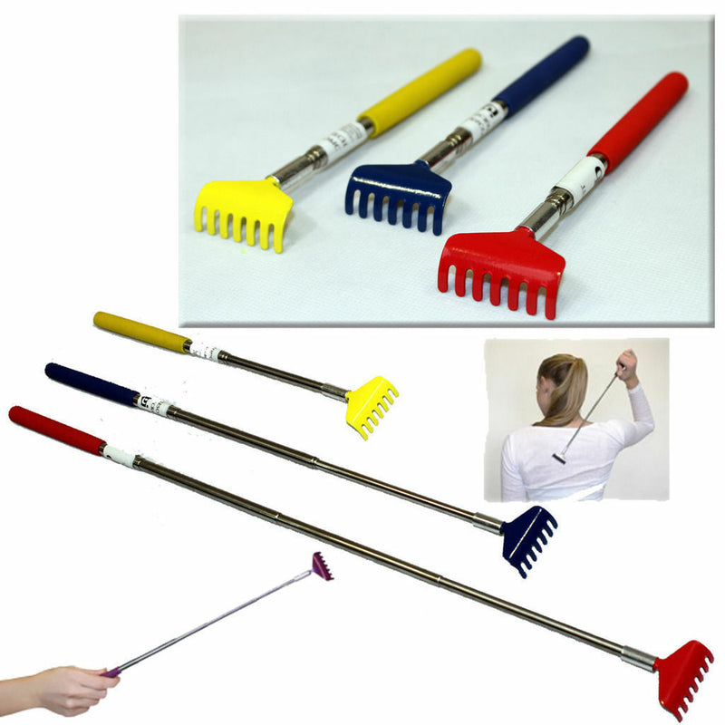 Soft Grip Metal Back Scratcher Telescopic Extendable Handy Pocket scrath Gn