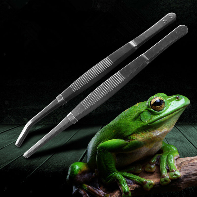 2 pcs 30cm Stainless Steel Tweezers Pet Insects Gardening Feeding Tool