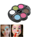 Professional 6 Color Face Paint Palette Brush Kit Halloween Make Up Kids Fun