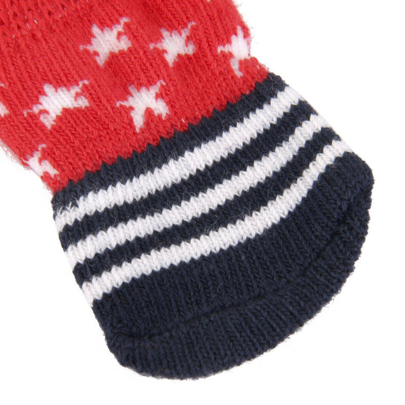 8 Pieces Bear Pattern Pet Dog Puppy Cat Socks with Cute Paw Prints Slippers