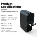 Compact Dual USB-C 3.5mm Micophone Adapter for Insta360 ONE X2 Durable