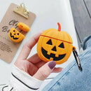 Novelty Halloween Pumpkin Silicone Cover Case For Airpods Bluetooth Earphone WJ