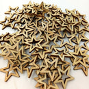 Pack of 50 Pieces Natural WOOD EMBELLISHMENTS Wooden Star Shaped Pieces Decor